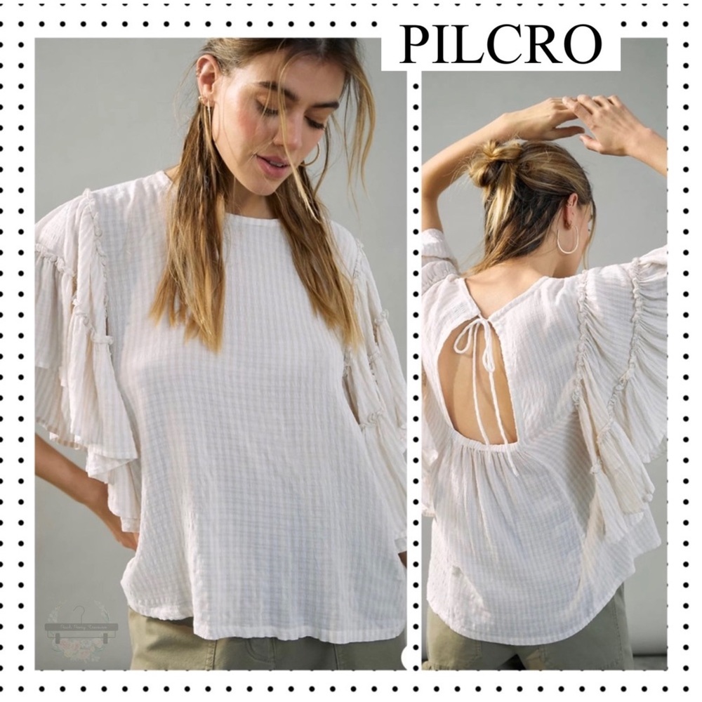 NWT Anthropologie x Pilcro - Sybil Ruffle-Sleeves Top XL